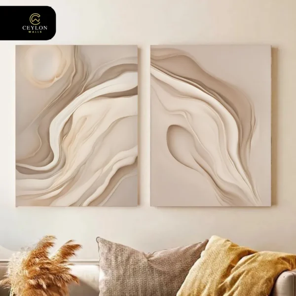 Sandstone Fluid Abstract 2 Panel Wall Art