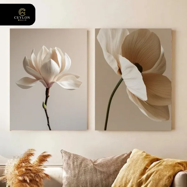 Serene Bloom & Petal 2 Panel Wall Art