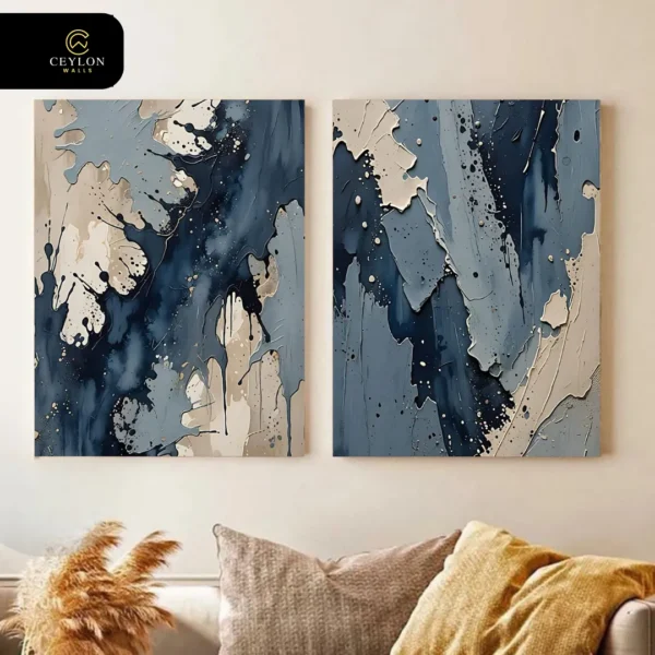 Midnight Slate & Sand 2 Panel Wall Art