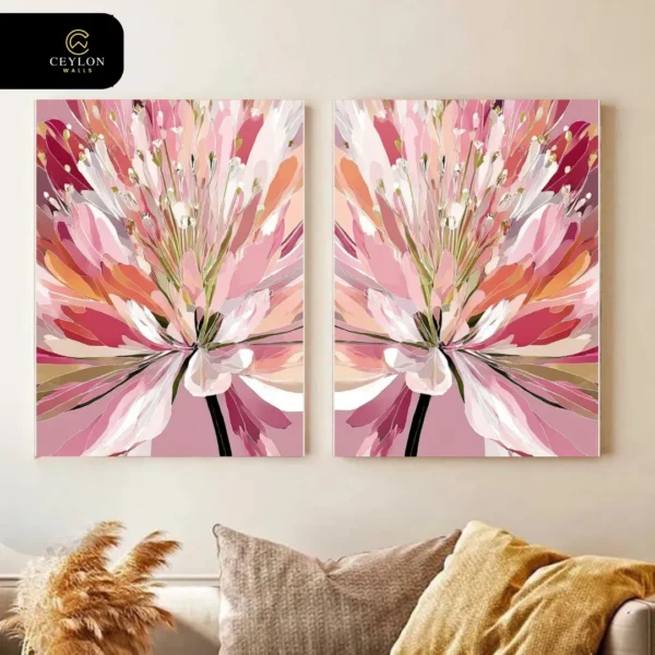 Vibrant Magenta Bloom 2 Panel Wall Art