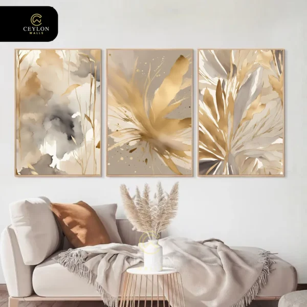 Golden Radiance Abstract Wall Art