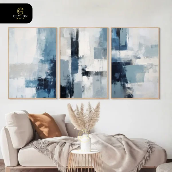 Midnight Blue Block Abstract Wall Art