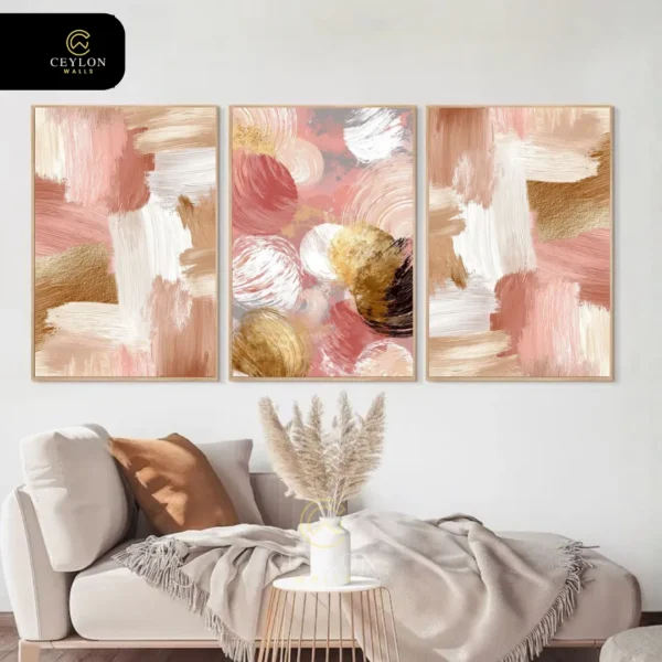 Blush & Copper Palette Knife Wall Art