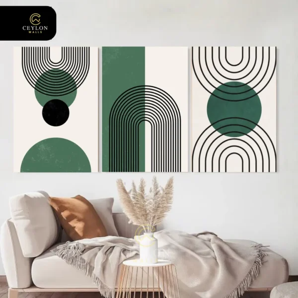Emerald Geometric Arch Wall Art