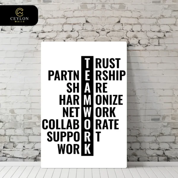 Teamwork Success Typography Wall Art