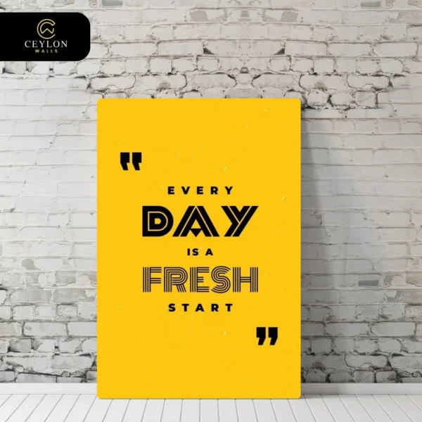 Fresh Start Yellow Typography Wall Art