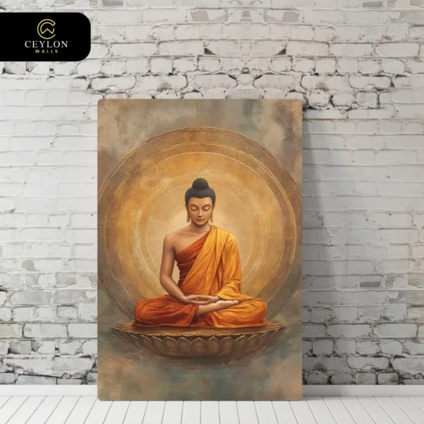 Orange Robe Meditating Buddha Wall Art