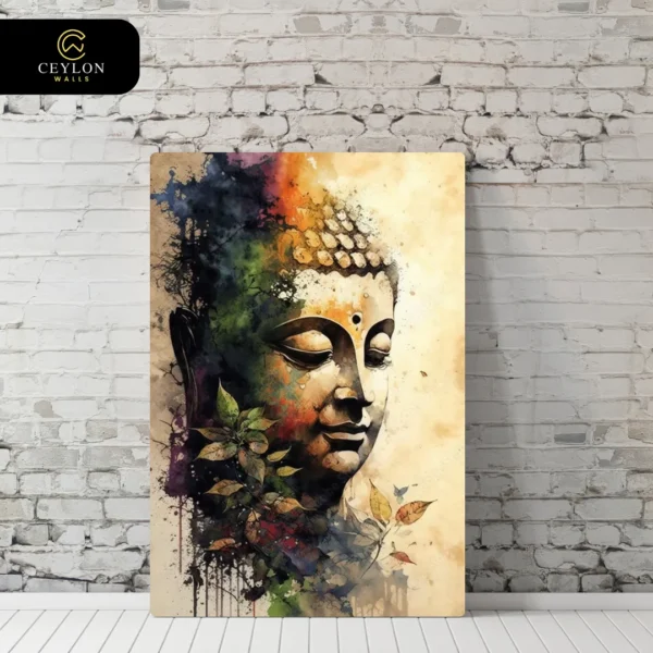Abstract Golden Face Buddha Wall Art