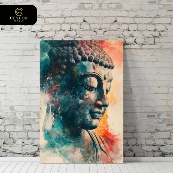 Watercolor Blue & Pink Buddha Wall Art