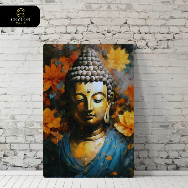 Autumn Gold Leaf Buddha Wall Art