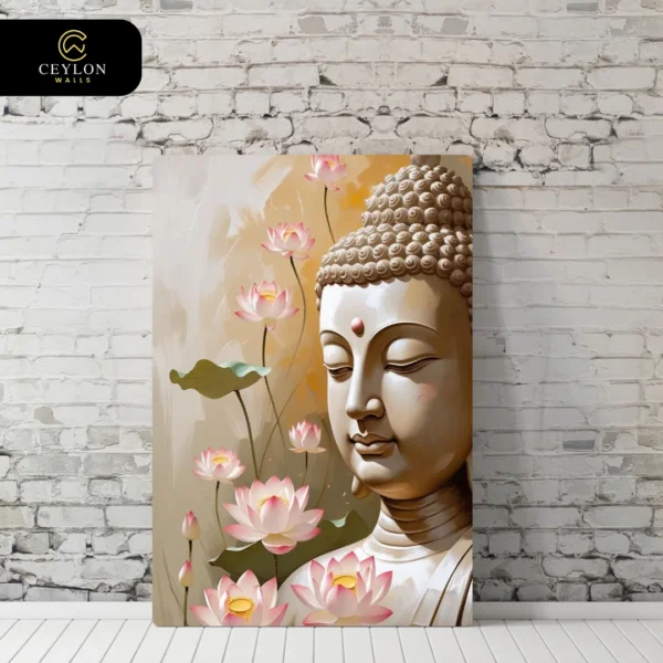 Pink Lotus Profile Buddha Wall Art