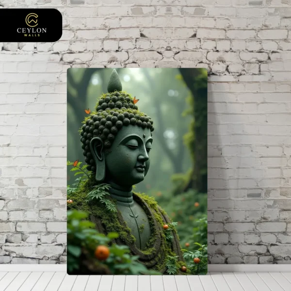 Ancient Mossy Jungle Buddha Wall Art