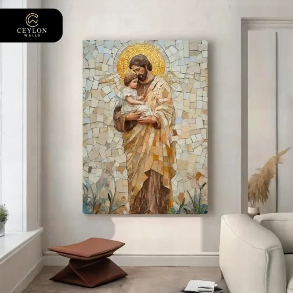 St. Joseph & Child Mosaic Wall Art