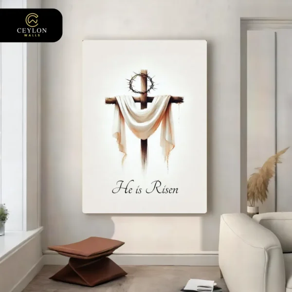 He Is Risen Cross Wall Art