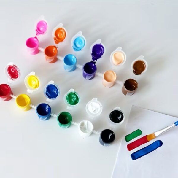 12 Color Acrylic paint set + Brush