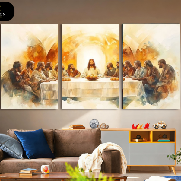 The Last Supper: Radiant Glow 3-Panel Canvas Art