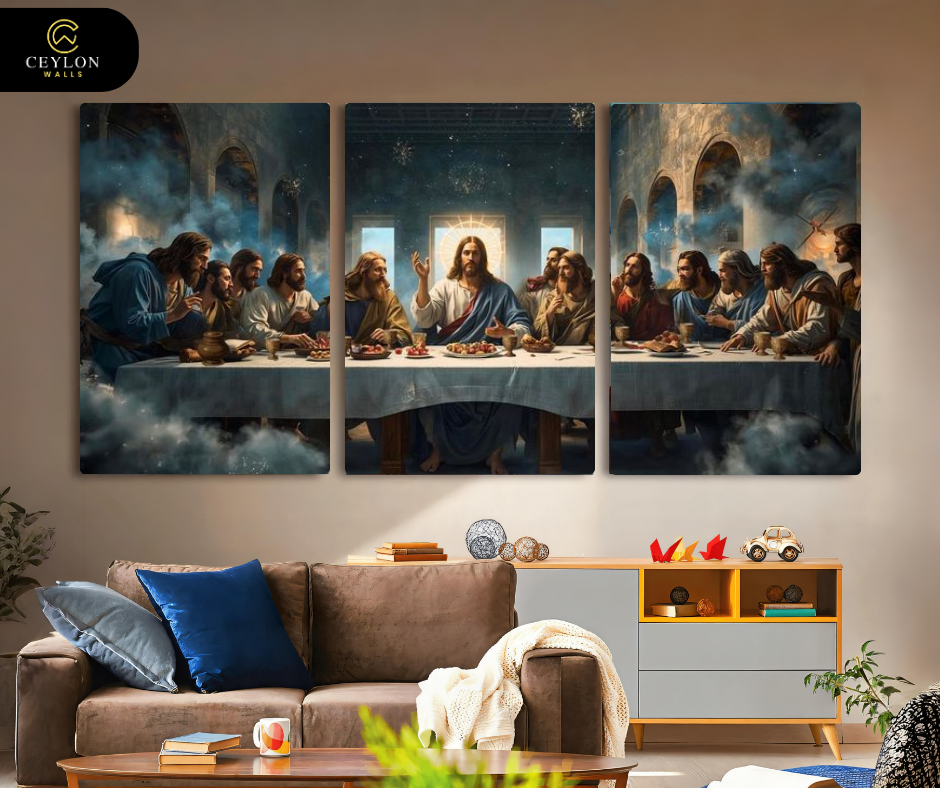 The Last Supper: Midnight Reflection 3-Panel Canvas Art