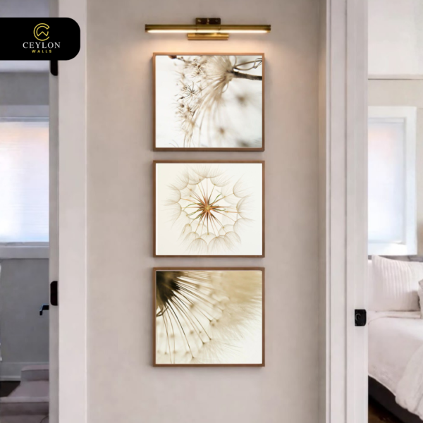 Golden Elegance Floral 3-Piece Premium Canvas Gallery Set